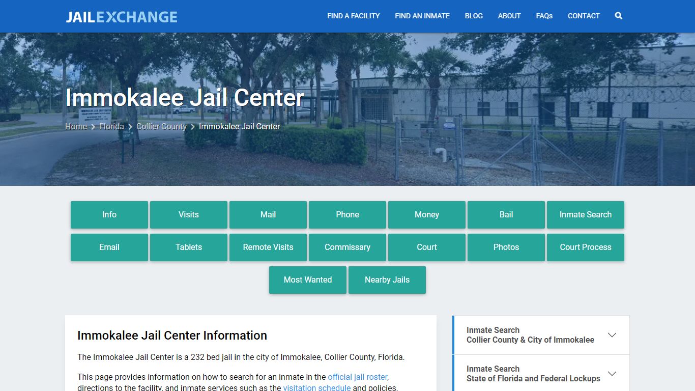 Immokalee Jail Center, FL Inmate Search, Information